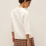 100% Linen Peter Pan Collar 3/4 Sleeve Shirt ASTRID