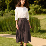 100% Linen Button-Front Drop Shoulder Shirt EASTER