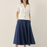 100% Linen Button-Up Short Sleeve Shirt ORENDA