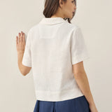 100% Linen Button-Up Short Sleeve Shirt ORENDA