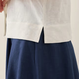 100% Linen Button-Up Short Sleeve Shirt ORENDA