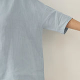 100% Linen Boatneck 3/4 Length Sleeve Top AURORA