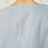 100% Linen Boatneck 3/4 Length Sleeve Top AURORA