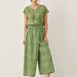 100% Linen Dot Round Neck Top LISSA
