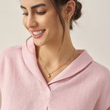 100% Linen Shawl V-Neck Cap Sleeves Top ELARA