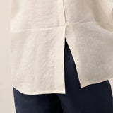 100% Linen Round Neck Mid-Sleeve Top ROBYN