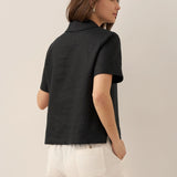 100% Linen Button-Up Short Sleeve Shirt ORENDA
