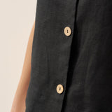 100% Linen Button-Up Short Sleeve Shirt ORENDA