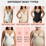 Deep V Neck Tummy Control Thong Bodysuit