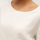 100% Linen Round Neck Petal-Sleeve Pullover LAUREL