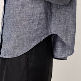 100% Linen Relaxed Drop Shoulder Pocket Shirt ASTER