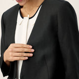 Linen-Lyocell Relaxed V-neck Tailored Blazer VERITY