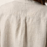 100% Linen Concealed Placket Patch Pocket Shirt FELICITY