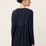 Wool Panelled Ruched Asymmetric Hem Top KALISTA