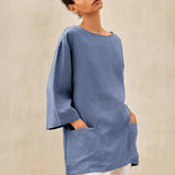 100% Linen Loose Long Shirt LILY