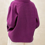 100% Linen Draped Neck Top HOLLIS
