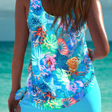 Trudy - Elegant tankini with tummy control effect and matching shorts