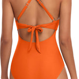 Maclair & Co. - Women's One Piece Swimsuits Tummy Control Cutout High Waisted Bathing Suit Wrap Tie Back