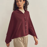 Merino Wool Multi-Cape With Button Scarf Shawl Stole Muffler Poncho