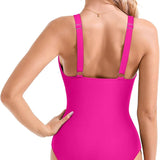 Maclair & Co. - Women Sexy Mesh Tummy Control Swimsuit Push Up High Waisted Bathing Suit