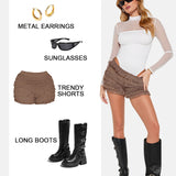 Illusion Mesh Turtleneck Long Sleeve Tummy Control Bodysuit