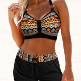 Marianne - Geometric Print Bikini with High Elastic Waist