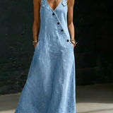 Vera - Long Denim Button Down Dress