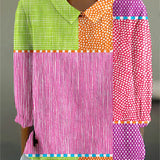 Megan - Playful Patchwork Blouse