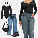Seamless Supportive Long Sleeve Tummy Control Bodysuit