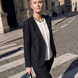 Linen-Lyocell Relaxed V-neck Tailored Blazer VERITY
