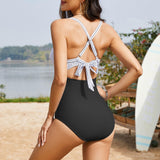 Maclair & Co. - Women's One Piece Swimsuits Tummy Control Cutout High Waisted Bathing Suit Wrap Tie Back