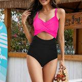 Maclair & Co. - Women's One Piece Swimsuits Tummy Control Cutout High Waisted Bathing Suit Wrap Tie Back