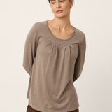 Cashmere Curved Seam Long Sleeve Top BROOKLYN