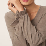Cashmere Curved Seam Long Sleeve Top BROOKLYN