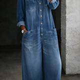 Helena - Long Sleeve Jumpsuit with Exposed Shoulders