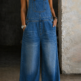 Harper - Elastic Waist Denim Jumpsuit