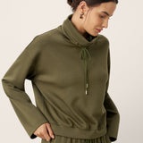Drawstring Turtleneck Long Sleeve Top CIEL
