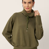 Drawstring Turtleneck Long Sleeve Top CIEL