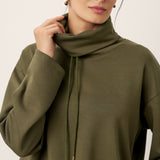 Drawstring Turtleneck Long Sleeve Top CIEL