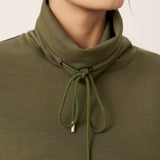 Drawstring Turtleneck Long Sleeve Top CIEL