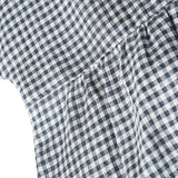 Linen Checked Long-Sleeved Top CAROLINE