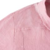 100% Linen Stripe Shawl V-Neck Half Sleeve Top