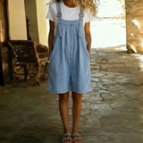 Lillian - Short Denim Jumpsuit with Soft Cotton Touch