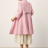 100% Linen Sculpted Waist V-neck Longline Jacket Top AZURA
