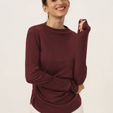 Wool Mock Neck Waist Pleat Top ISOLDE