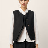 Linen-Lyocell Panel Layered Vest ODELIA