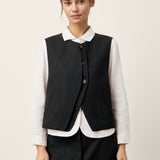 Linen-Lyocell Panel Layered Vest ODELIA