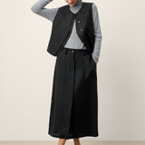 Linen-Lyocell Panel Layered Vest ODELIA