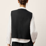 Linen-Lyocell Panel Layered Vest ODELIA