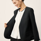 Linen-Lyocell Relaxed V-neck Tailored Blazer VERITY